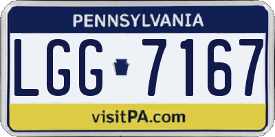 PA license plate LGG7167