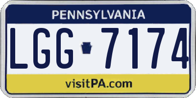 PA license plate LGG7174