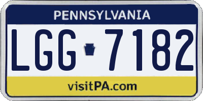 PA license plate LGG7182