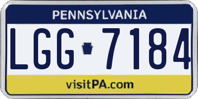 PA license plate LGG7184