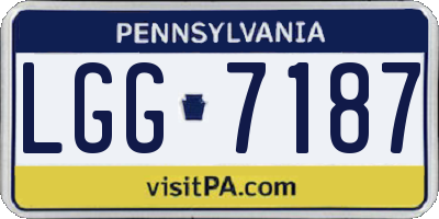 PA license plate LGG7187