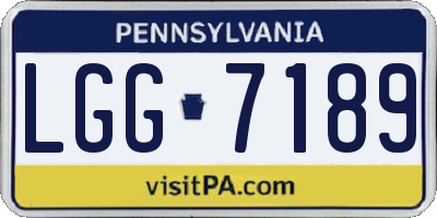 PA license plate LGG7189
