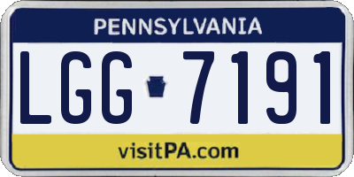 PA license plate LGG7191