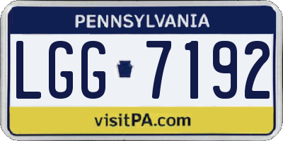 PA license plate LGG7192