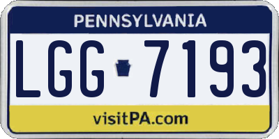 PA license plate LGG7193