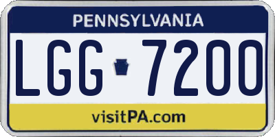 PA license plate LGG7200