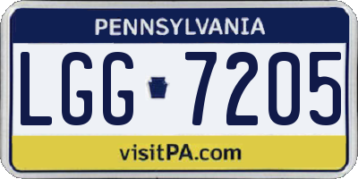 PA license plate LGG7205