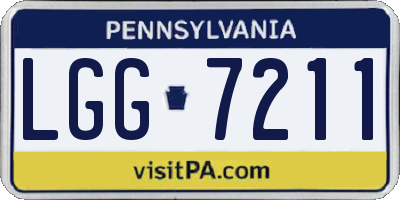 PA license plate LGG7211