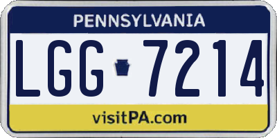 PA license plate LGG7214