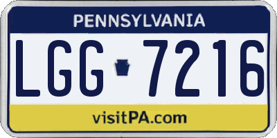 PA license plate LGG7216