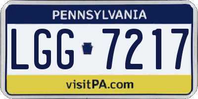 PA license plate LGG7217