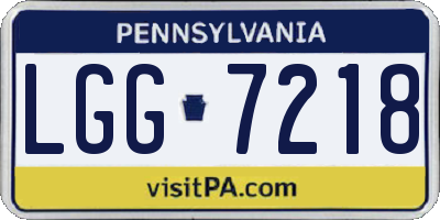 PA license plate LGG7218