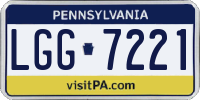 PA license plate LGG7221