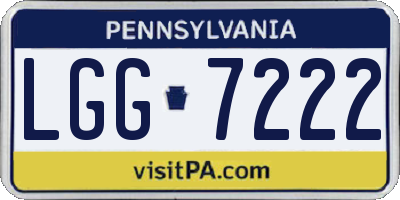 PA license plate LGG7222