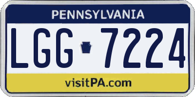 PA license plate LGG7224