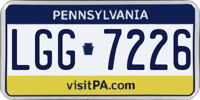 PA license plate LGG7226