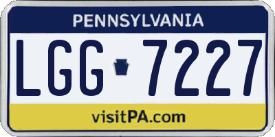 PA license plate LGG7227
