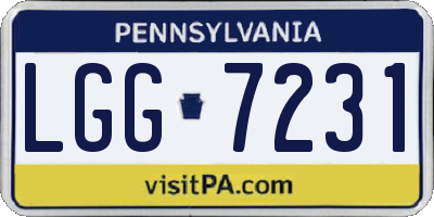 PA license plate LGG7231