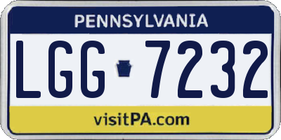 PA license plate LGG7232
