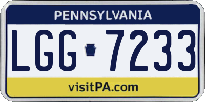 PA license plate LGG7233