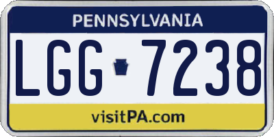 PA license plate LGG7238