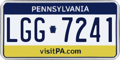 PA license plate LGG7241