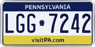 PA license plate LGG7242