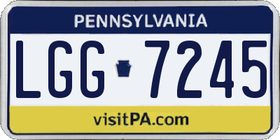 PA license plate LGG7245