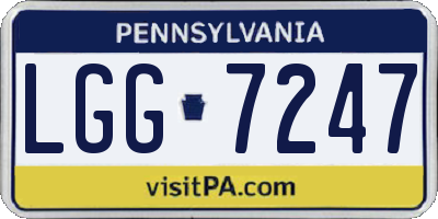 PA license plate LGG7247