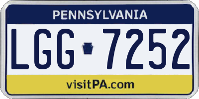 PA license plate LGG7252