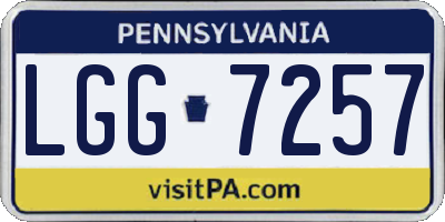 PA license plate LGG7257