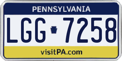 PA license plate LGG7258