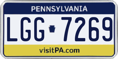 PA license plate LGG7269