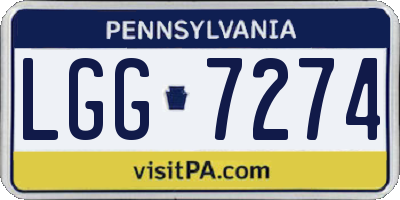 PA license plate LGG7274
