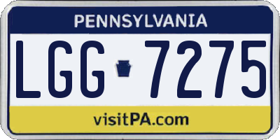 PA license plate LGG7275