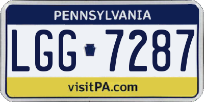 PA license plate LGG7287
