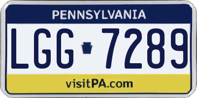 PA license plate LGG7289