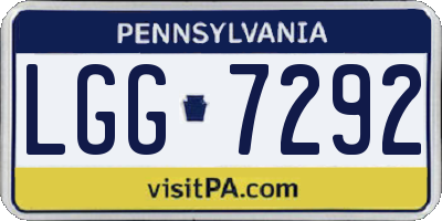 PA license plate LGG7292