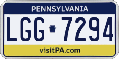 PA license plate LGG7294
