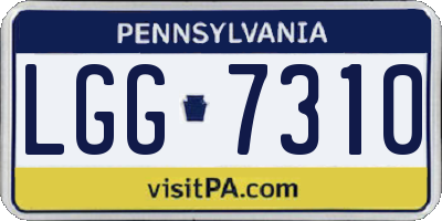 PA license plate LGG7310