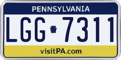 PA license plate LGG7311