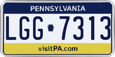 PA license plate LGG7313