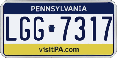 PA license plate LGG7317