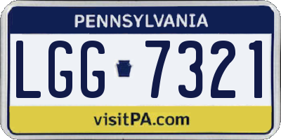 PA license plate LGG7321