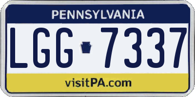 PA license plate LGG7337