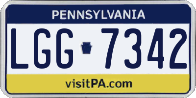 PA license plate LGG7342