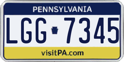 PA license plate LGG7345