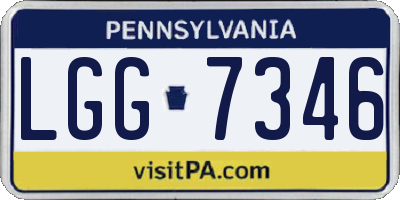 PA license plate LGG7346