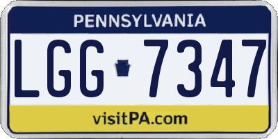 PA license plate LGG7347