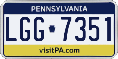 PA license plate LGG7351